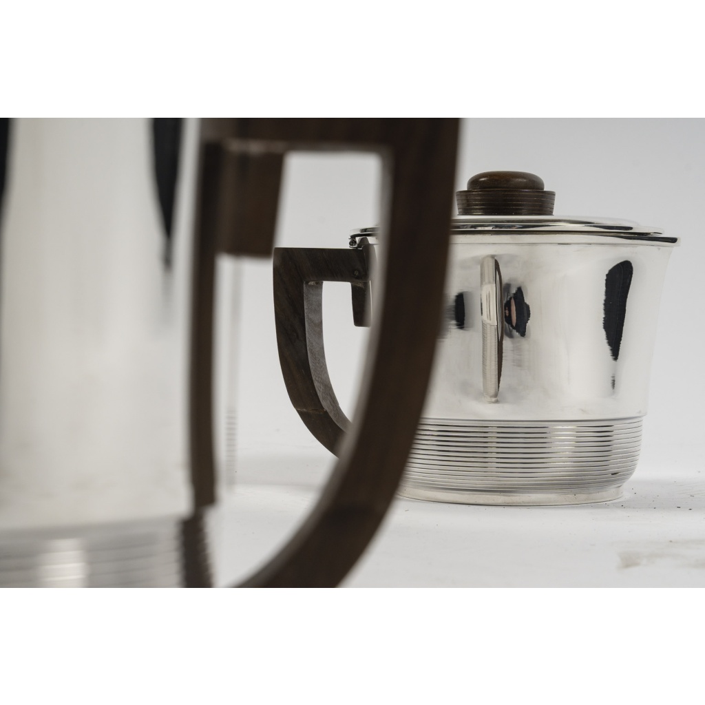 Fouquet Lapar – Service thé café 3 pièces argent massif ART DECO 24