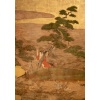 Paravent japonais à 2 panneaux époque Edo 17/18ème siècle 19