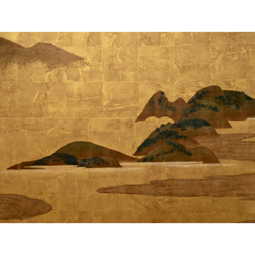 Paravent japonais à 2 panneaux époque Edo 17/18ème siècle 7