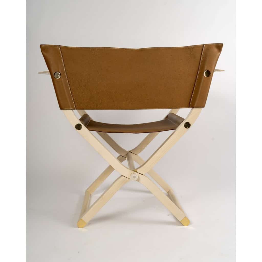 Hermès – Fauteuil Pliant Pippa Cuir Et Bois 8