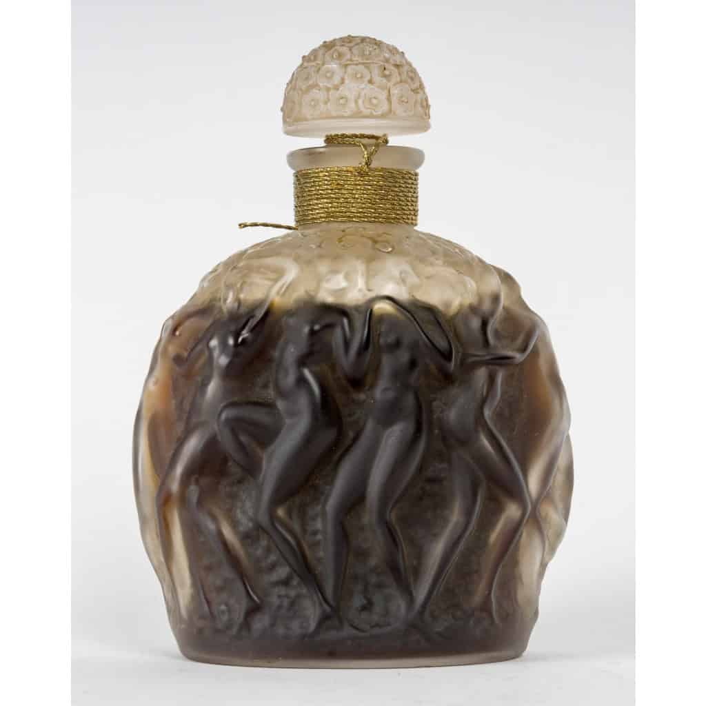 1937 René Lalique – Flacon Calendal Verre Blanc Patiné Sépia Pour Molinard 4