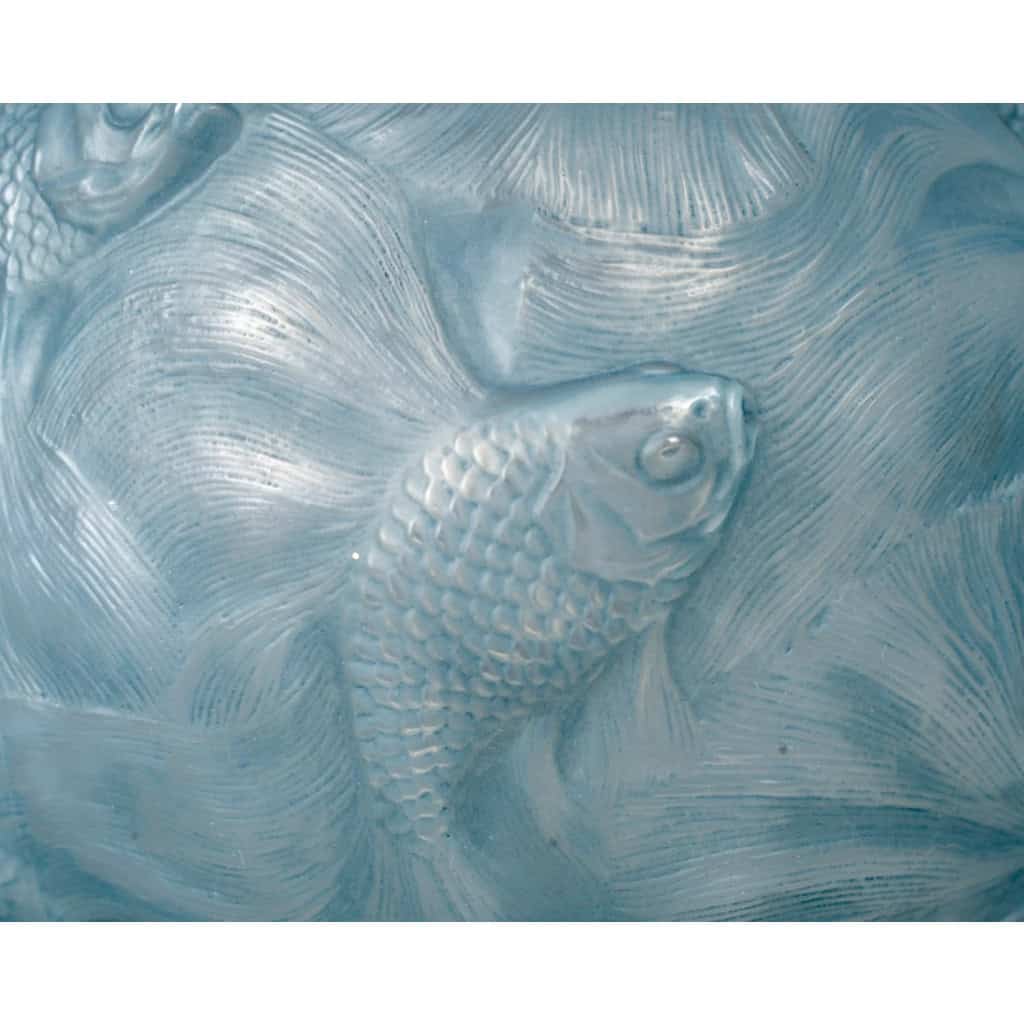 1924 René Lalique – Vase Formose Verre Opalescent Patiné Bleu 5
