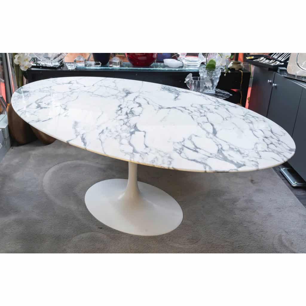 Eero SAARINEN (1910-1961) – KNOLL : Table Ovale 198 cm -Arabescato, Circa 1990 14
