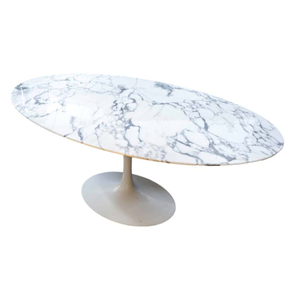 Eero SAARINEN (1910-1961) – KNOLL : Table Ovale 198 cm -Arabescato, Circa 1990 3