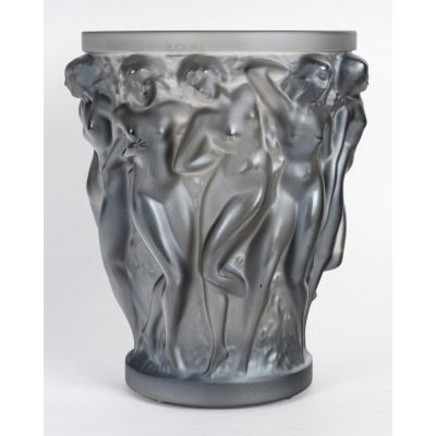 Lalique France – Vase Bacchantes Cristal Bronze – Neuf