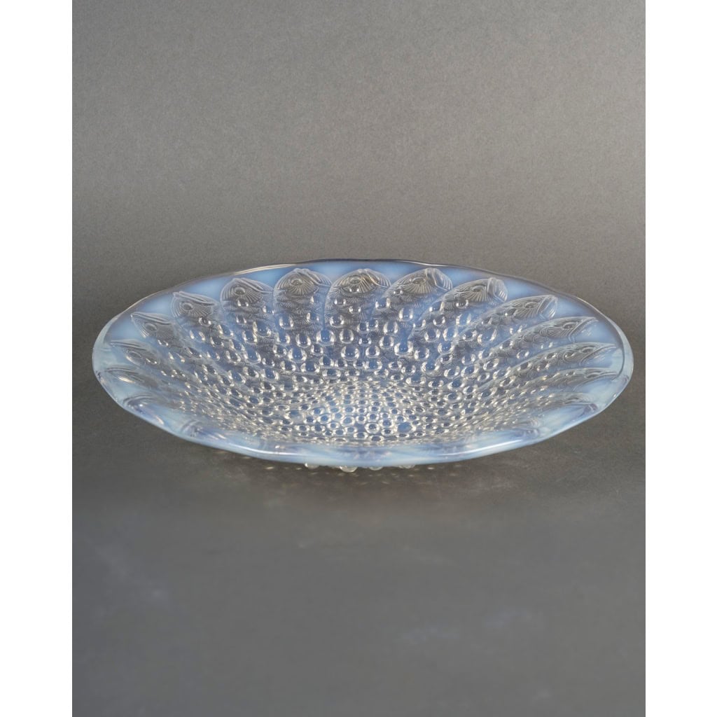 1932 René Lalique – Art Déco Coupe Plat Roscoff Poissons Verre Opalescent 4