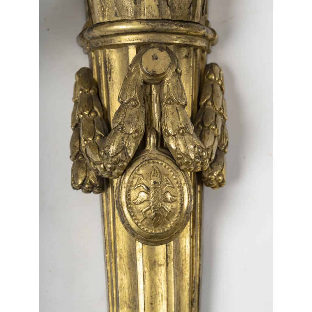 Paire de grandes appliques d’époque Louis XVI. XVIIIe siècle. 4