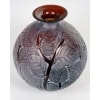 1929 René Lalique – Vase Milan Verre Rouge Ambré Patiné Blanc 10