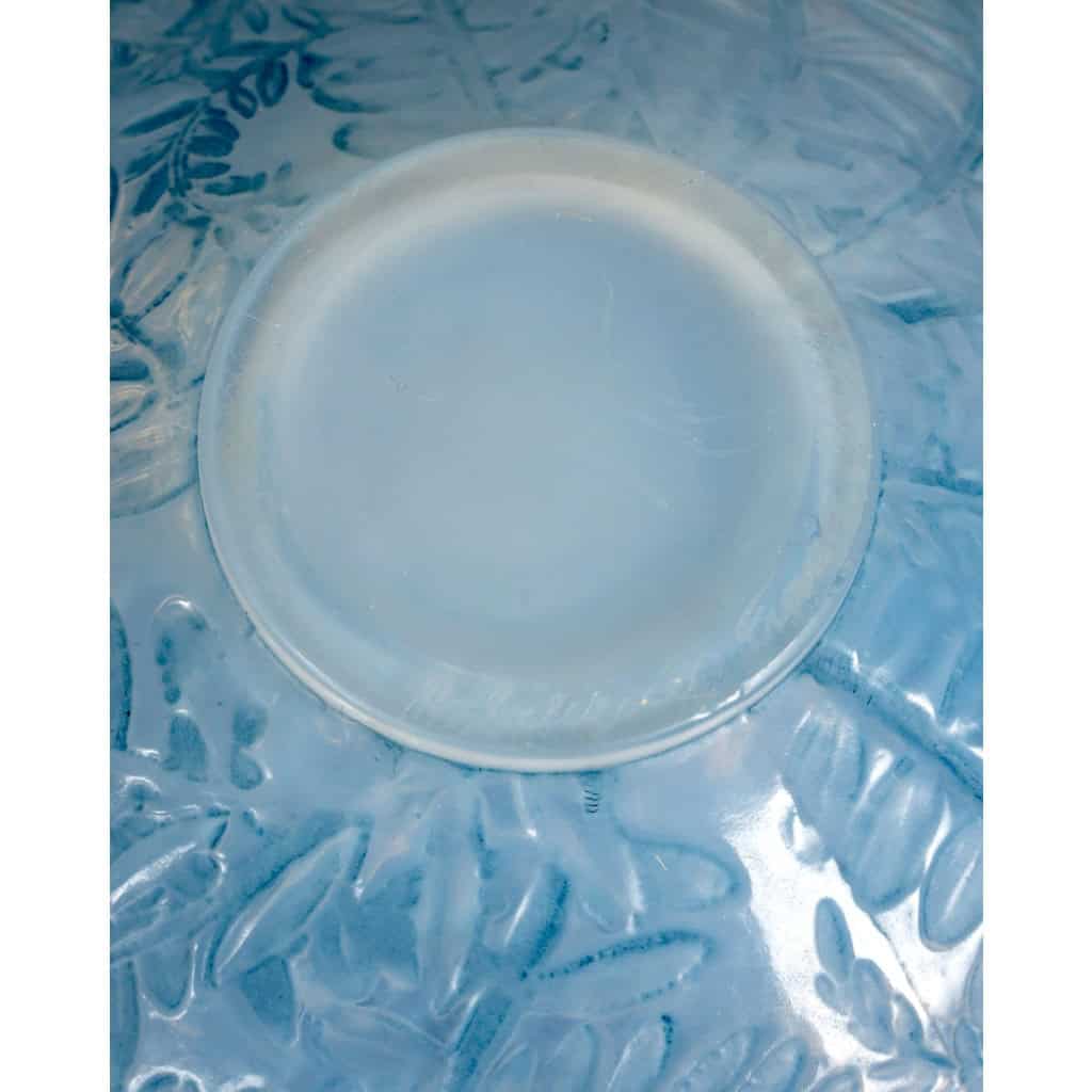 1923 René Lalique – Vase Lièvres Verre Opalescent Patiné Bleu 11