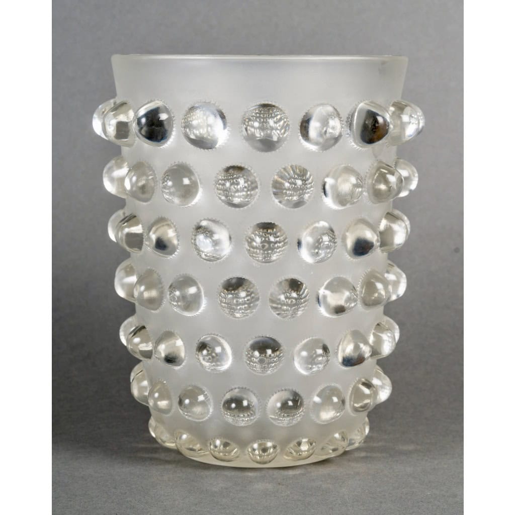 1933 René Lalique – Art Déco Vase Mossi Verre Blanc 3