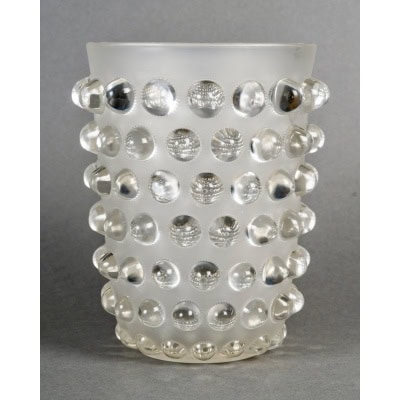 1933 René Lalique – Art Déco Vase Mossi Verre Blanc