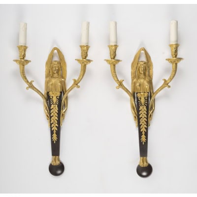 Paire d’appliques de style 1er Empire. XIXe siècle.