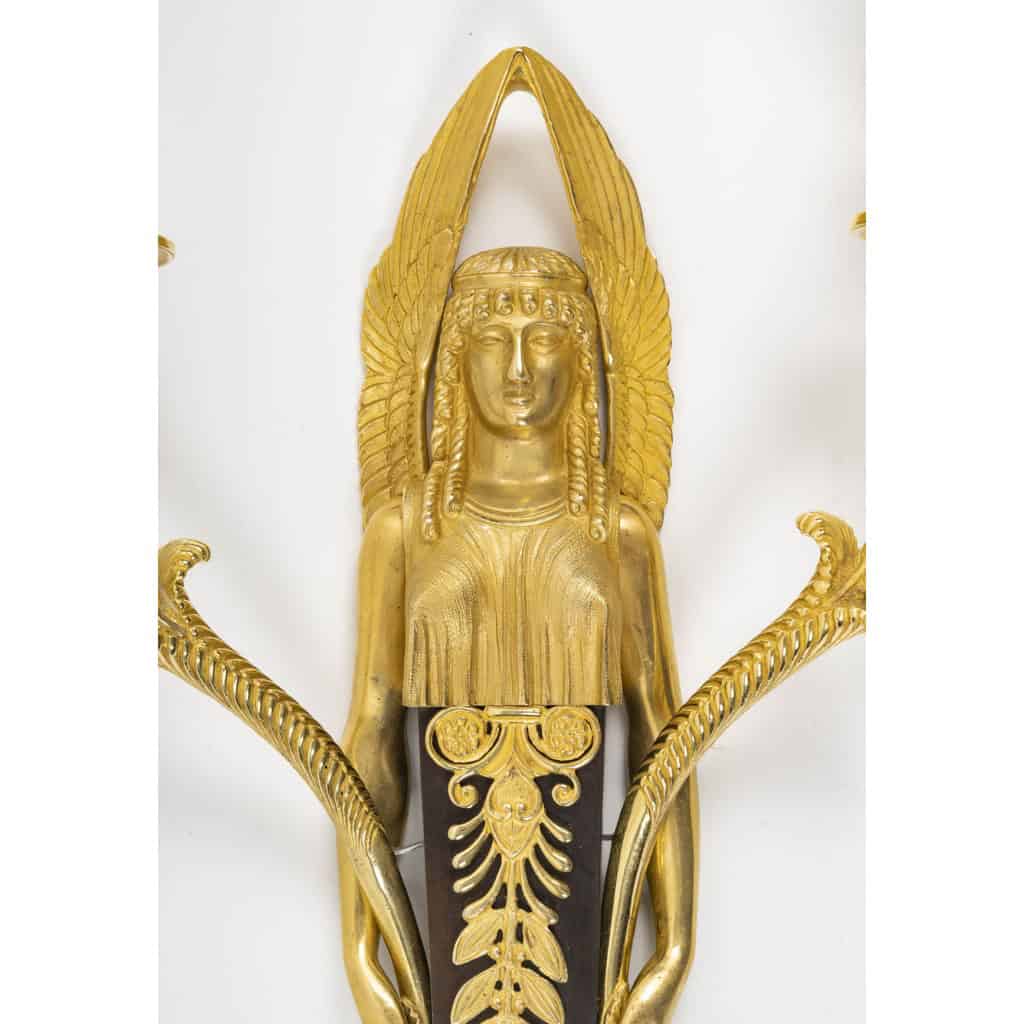Paire d’appliques de style 1er Empire. XIXe siècle. 4