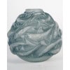 1927 René Lalique – Vase Oléron verre blanc patiné bleu 11