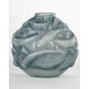 1927 René Lalique – Vase Oléron verre blanc patiné bleu 9
