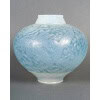 1924 René Lalique – Vase Aras Verre Opalescent Patiné Bleu 7