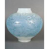 1924 René Lalique – Vase Aras Verre Opalescent Patiné Bleu 8