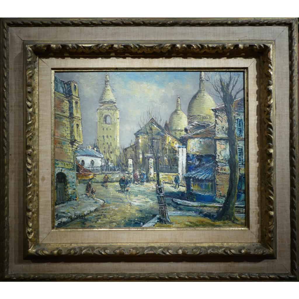 BESSE Raymond Peinture Française 20è Paris Montmartre La Place Du Tertre Huile Sur Toile Signée Certificat d’authenticité 3