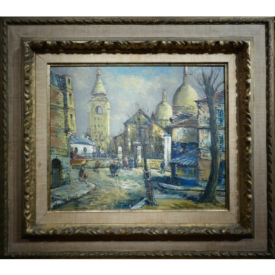 BESSE Raymond Peinture Française 20è Paris Montmartre La Place Du Tertre Huile Sur Toile Signée Certificat d’authenticité 3