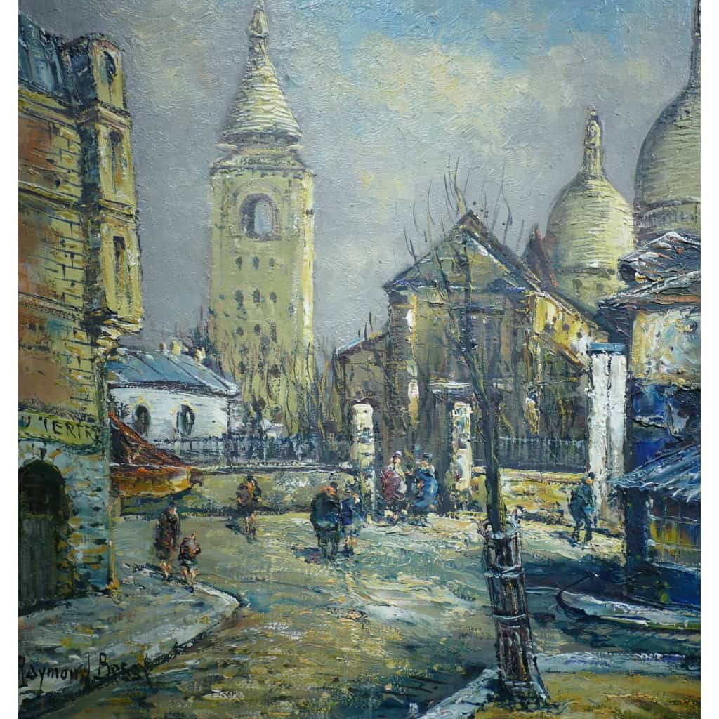 BESSE Raymond Peinture Française 20è Paris Montmartre La Place Du Tertre Huile Sur Toile Signée Certificat d’authenticité 9