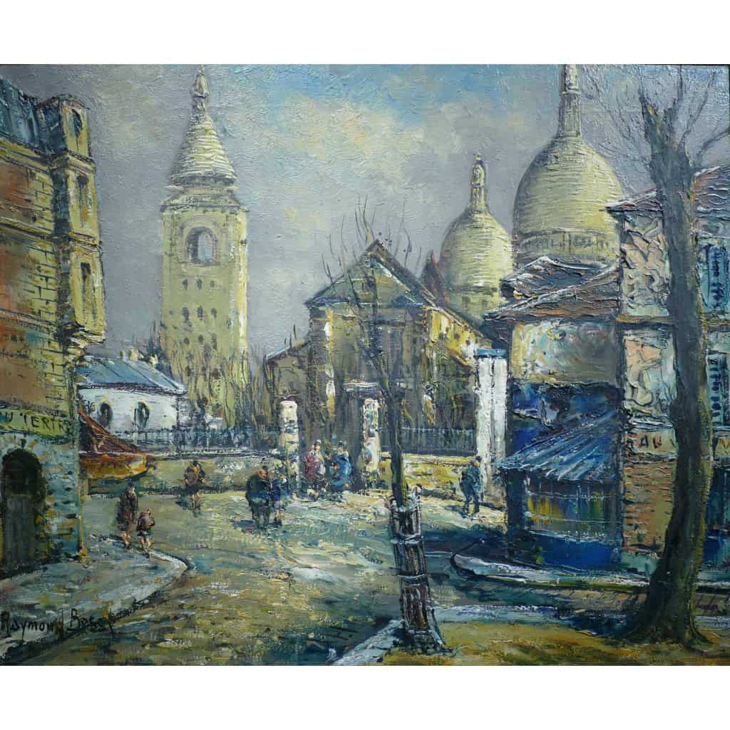 BESSE Raymond Peinture Française 20è Paris Montmartre La Place Du Tertre Huile Sur Toile Signée Certificat d’authenticité 6