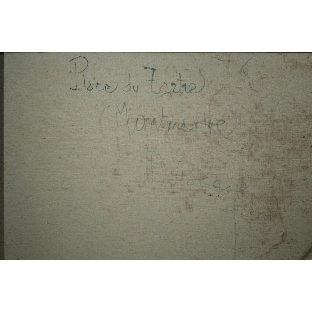 BESSE Raymond Peinture Française 20è Paris Montmartre La Place Du Tertre Huile Sur Toile Signée Certificat d’authenticité 4
