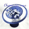 Chapeau – Capeline « Eliza » – Capeline formée saucer en sisal blanc et marine, agrémentée d une tige fleurie. 10