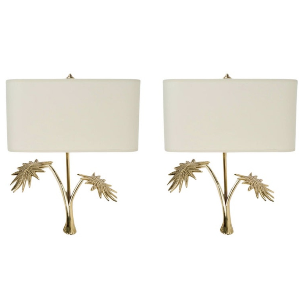 1960 Paire d’appliques « Feuillage » en bronze Maison Roche 3