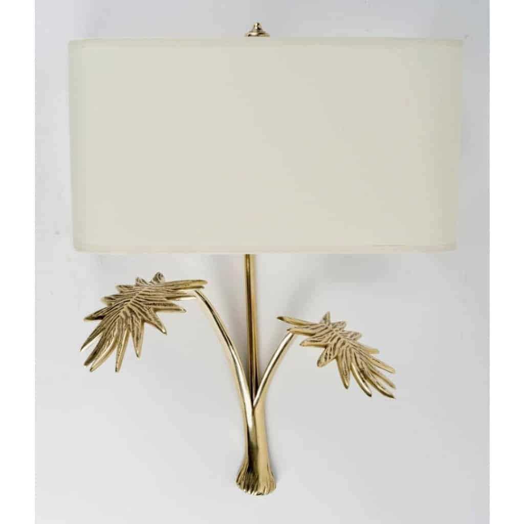 1960 Paire d’appliques « Feuillage » en bronze Maison Roche 8