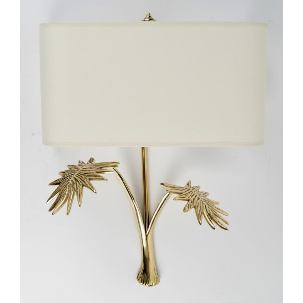 1960 Paire d’appliques « Feuillage » en bronze Maison Roche 8