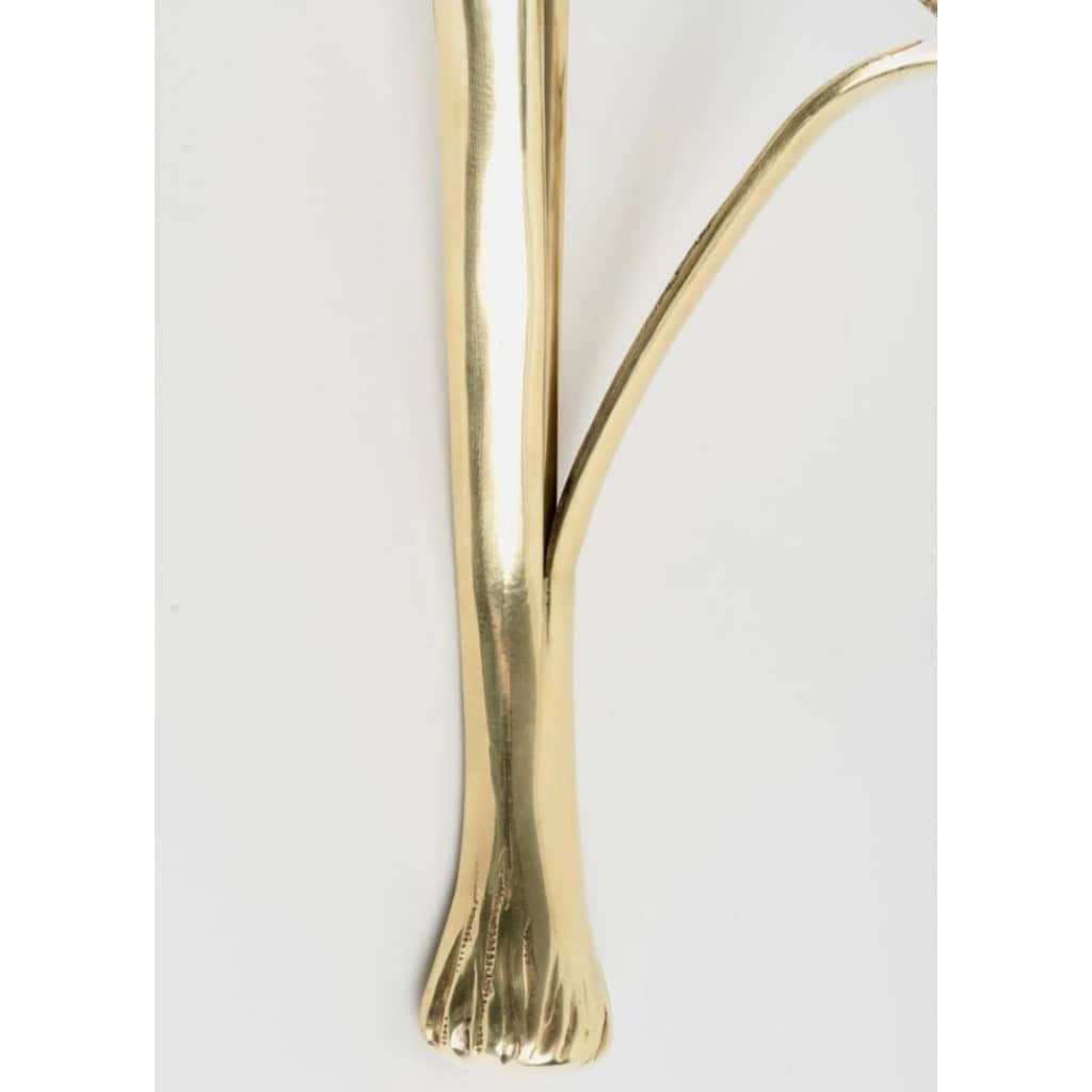 1960 Paire d’appliques « Feuillage » en bronze Maison Roche 6