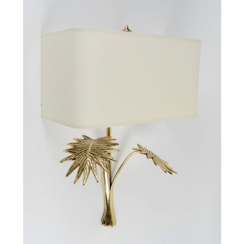 1960 Paire d’appliques « Feuillage » en bronze Maison Roche 7