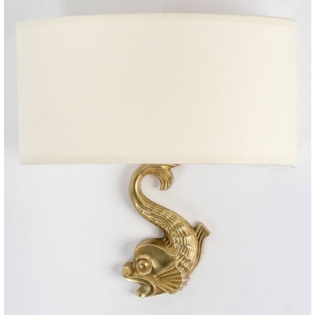 1940 Paire d’appliques en bronze « Hippocampe » de Marcel Guillemard 8