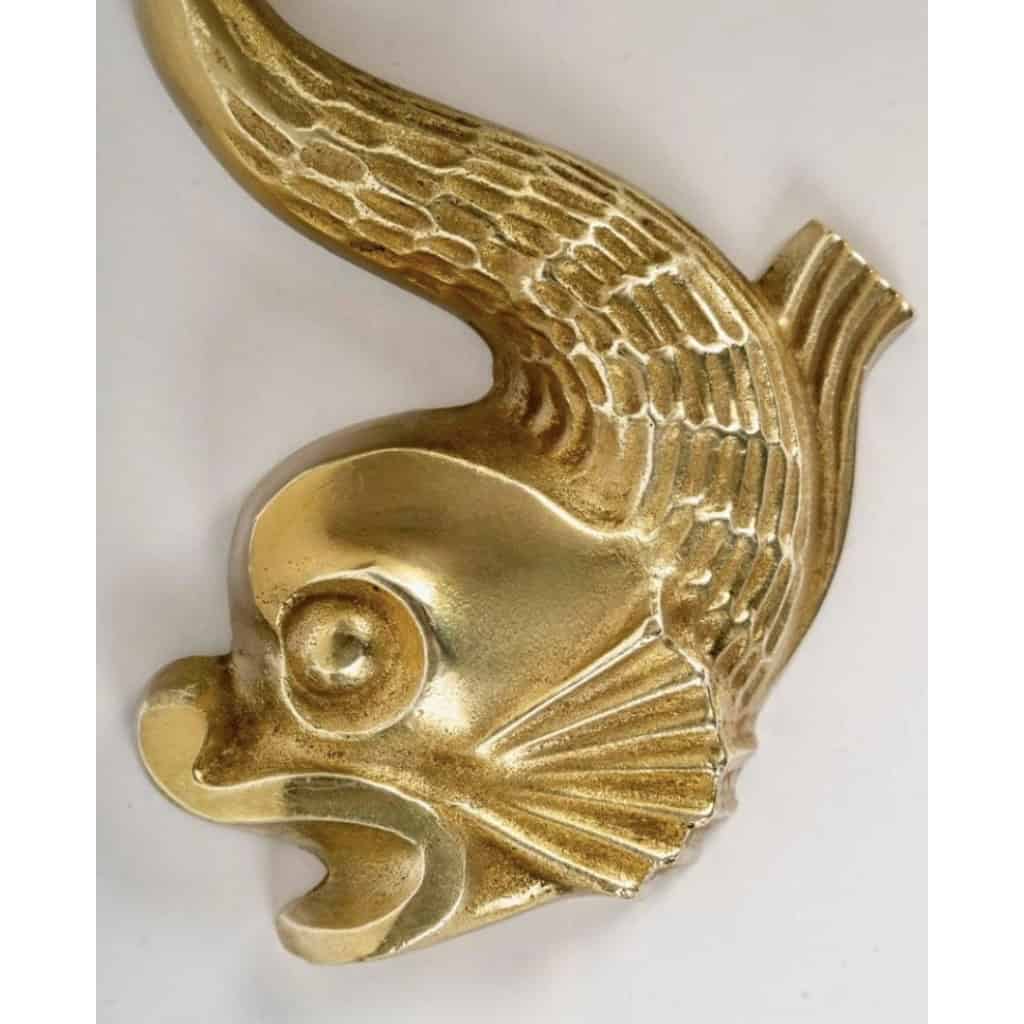 1940 Paire d’appliques en bronze « Hippocampe » de Marcel Guillemard 6