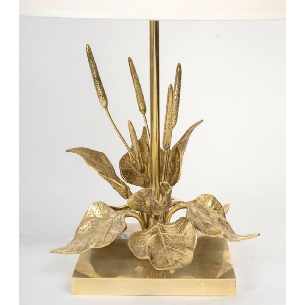 1970 Lampe à poser florale en bronze de la Maison Charles Pegay 7