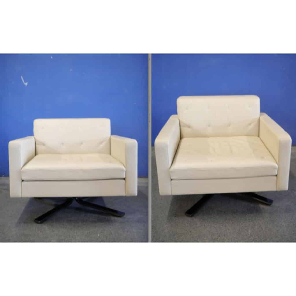 Jean-Marie Massaud pour Poltrona Frau Modèle Ferrari Kennedee Paire de fauteuils cuir 4