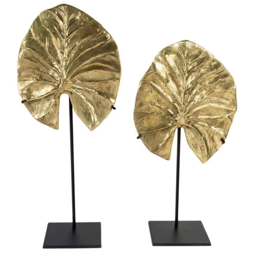 1970 Feuille en bronze doré dessinée par Christiane Charles Maison Charles 3