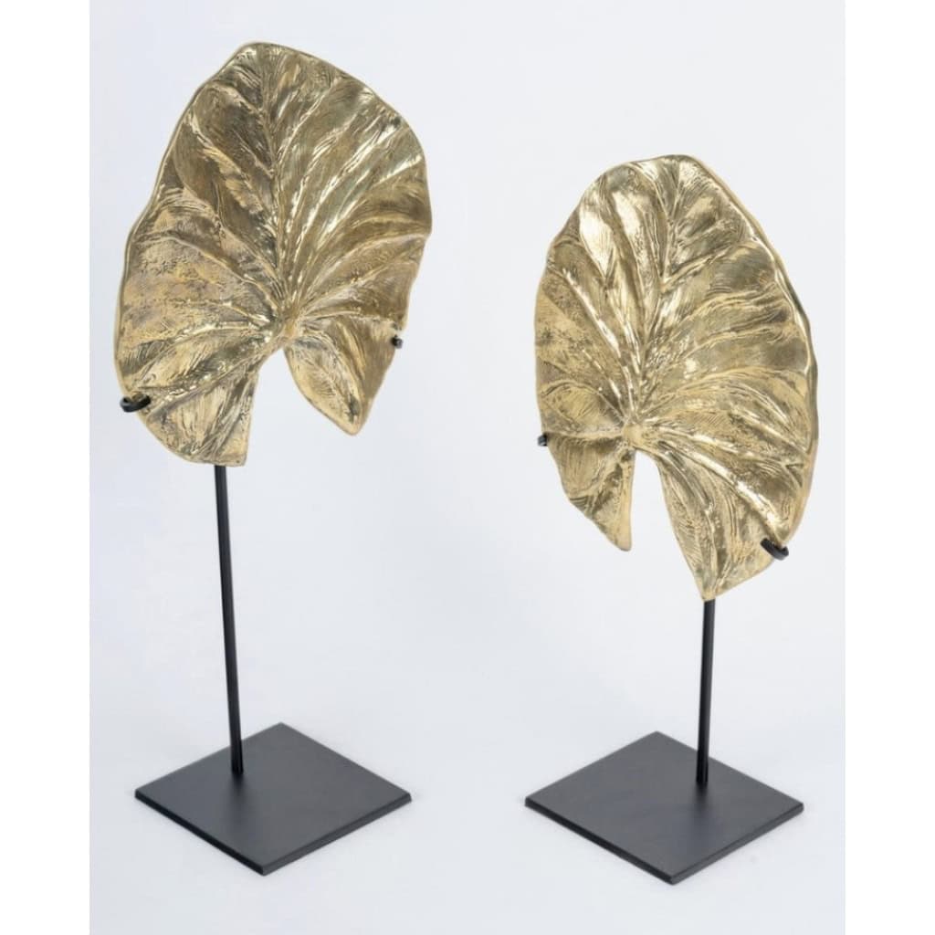 1970 Feuille en bronze doré dessinée par Christiane Charles Maison Charles 4