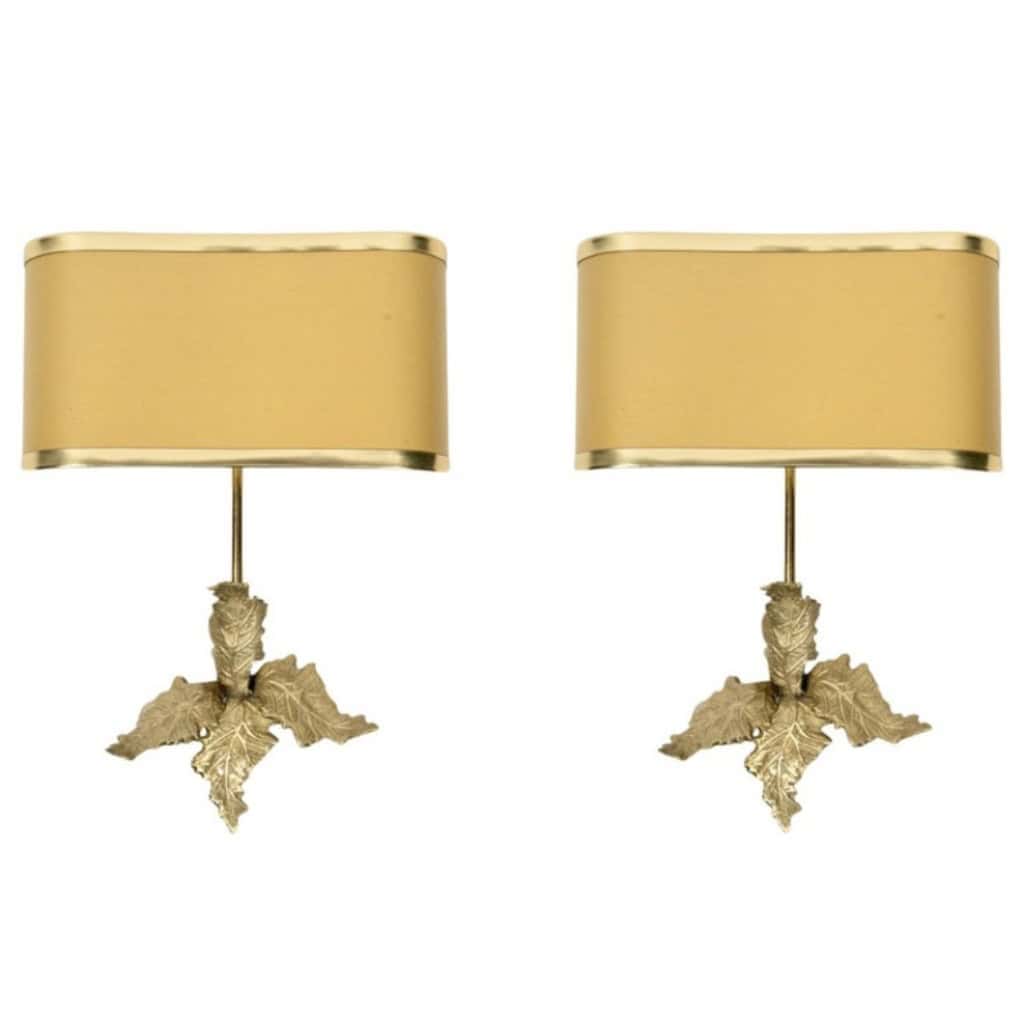 1970 Paire d’appliques murales en bronze par la Maison Charles 3