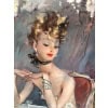 DOMERGUE Jean Gabriel Peinture XXè Jeune femme pensive Huile sur Isorel Signée Archives Willer 16