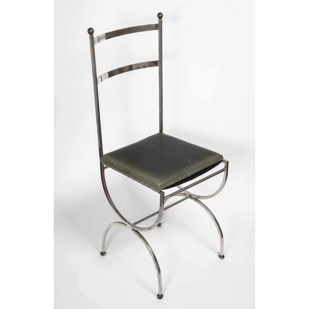 Broissand / Santangelo (attribué à). Ensemble de 6 chaises Design. Années 70. 8