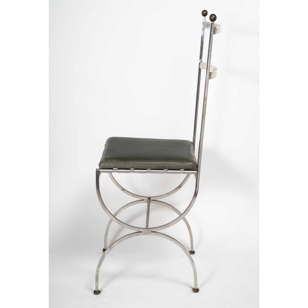 Broissand / Santangelo (attribué à). Ensemble de 6 chaises Design. Années 70. 6