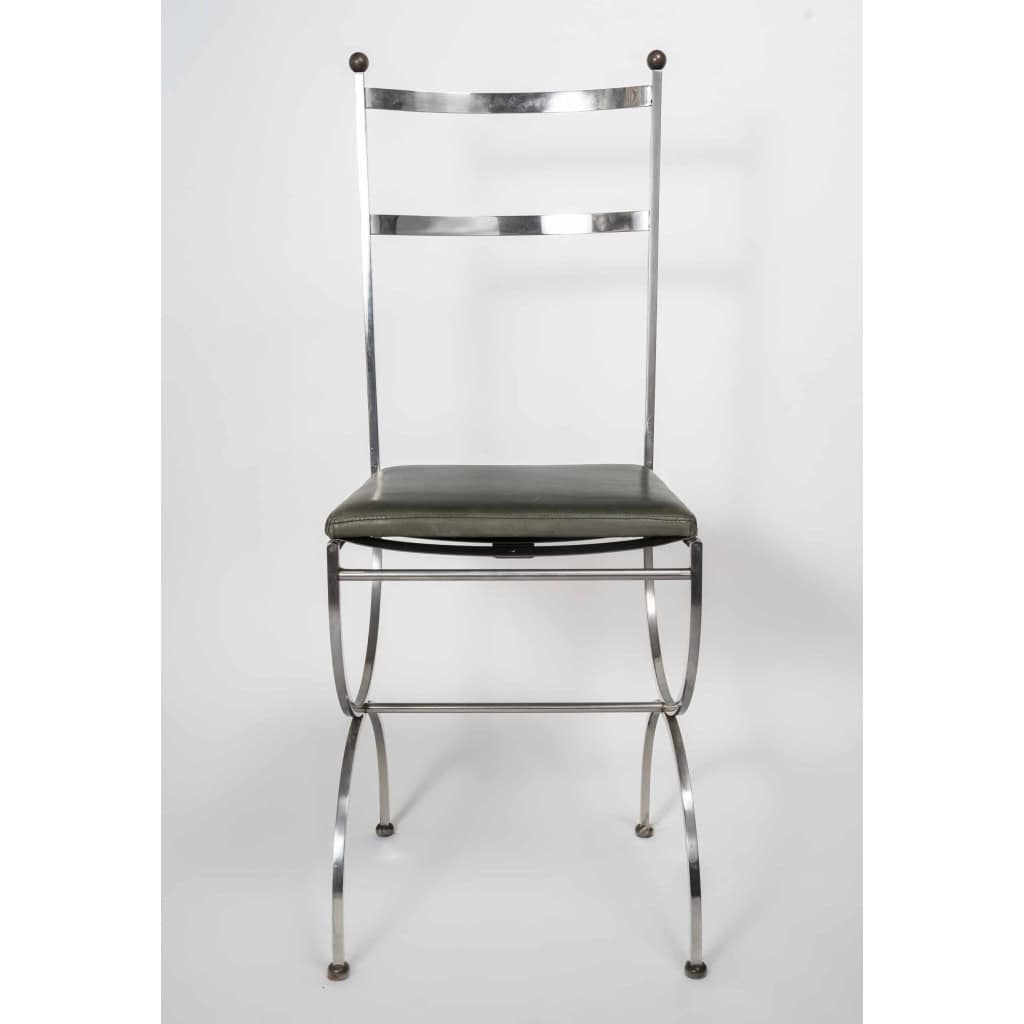 Broissand / Santangelo (attribué à). Ensemble de 6 chaises Design. Années 70. 4