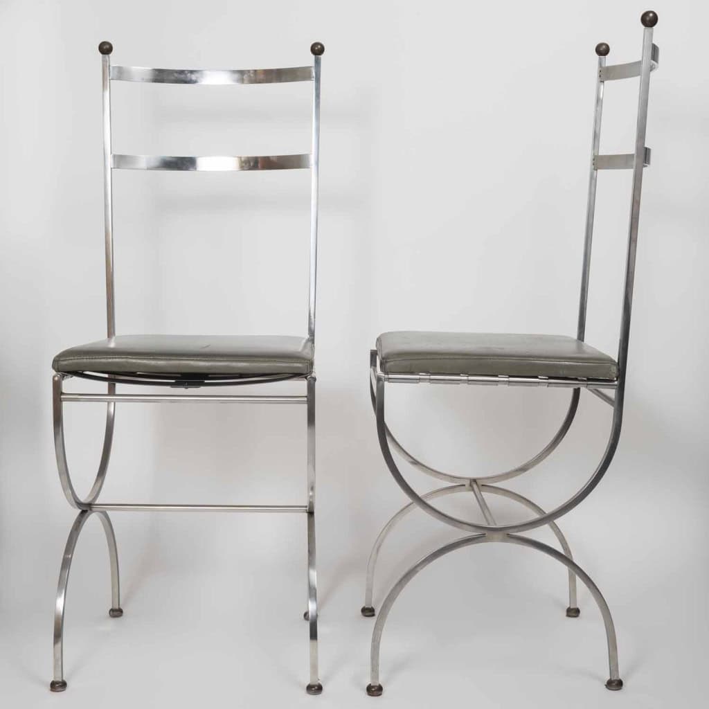 Broissand / Santangelo (attribué à). Ensemble de 6 chaises Design. Années 70. 3