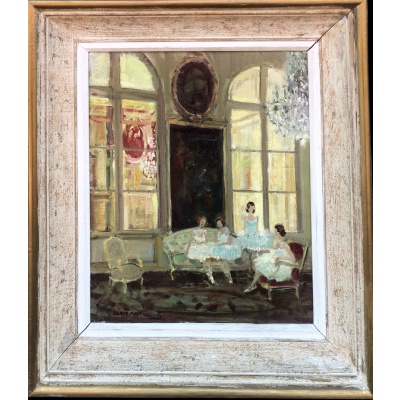 HERVE Max Les danseuses au repos Huile sur toile signée Certificat d’authenticité 3