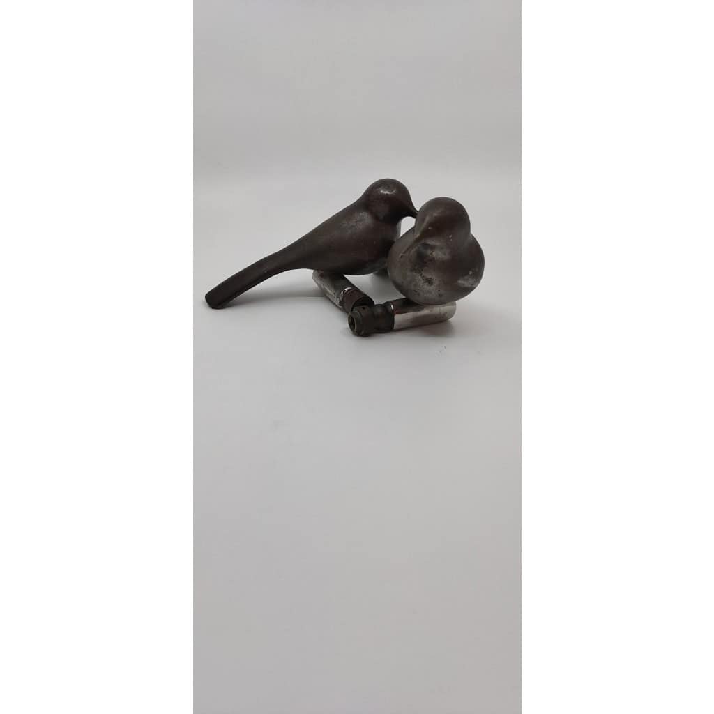 René BROISSAND. Paire de poignées de portes aux étourneaux (2/2). 1977 4