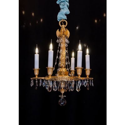 Lustre en bronze ciselé et doré de style Révolutionnaire XIXème siècle