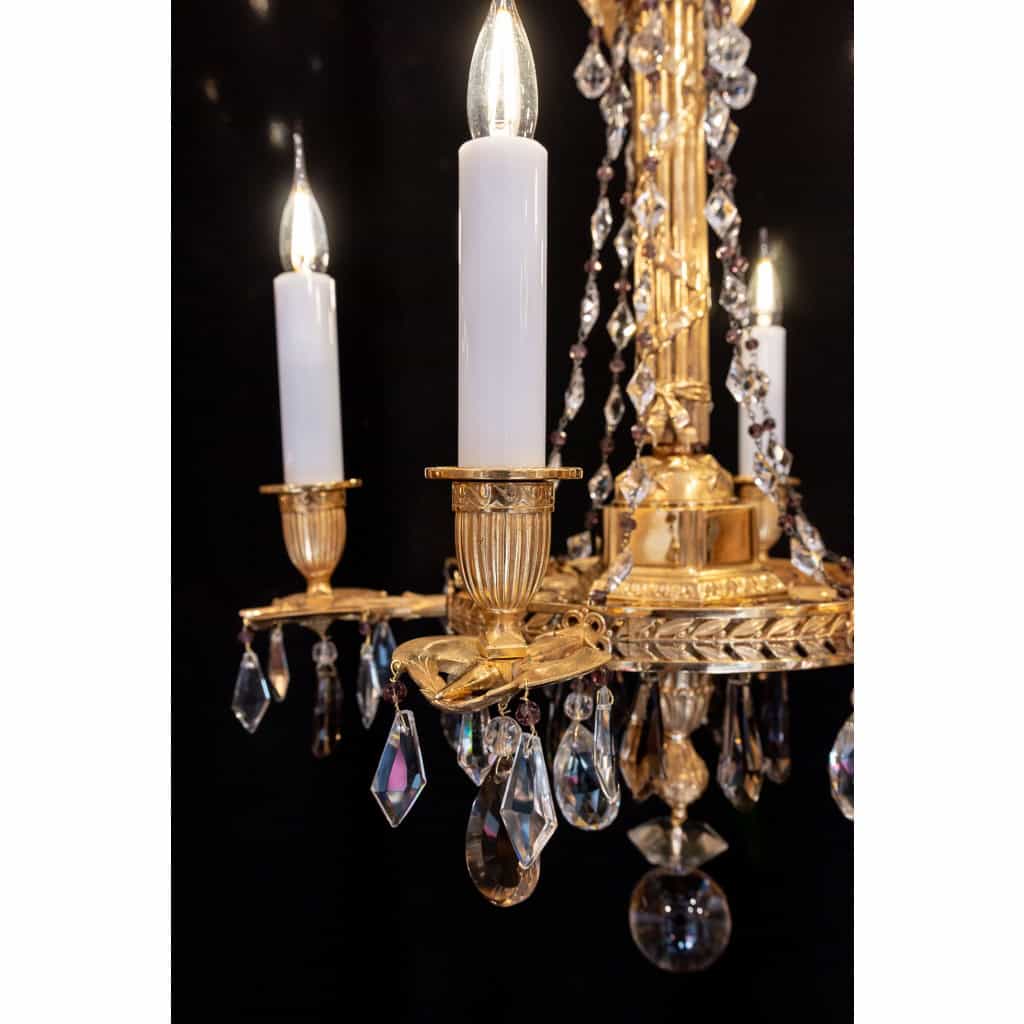 Lustre en bronze ciselé et doré de style Révolutionnaire XIXème siècle 7