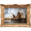 NOEL Jules Tableau Français Ancien 19è Port En Normandie Huile Sur Toile Signée Et Datée Certificat d’authenticité 17