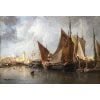NOEL Jules Tableau Français Ancien 19è Port En Normandie Huile Sur Toile Signée Et Datée Certificat d’authenticité 28